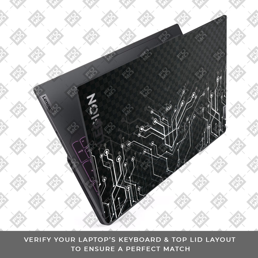 Black Digital Circuit Lenovo Legion 5 Pro 16IRX8 and 16IRX9 Laptop Skin