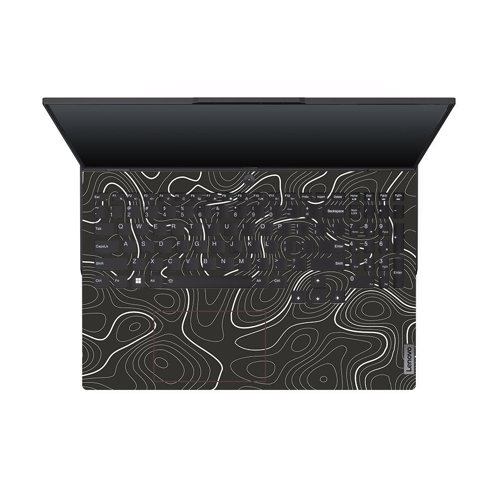 Grayscale Topographic Lines Lenovo Legion 5 Pro 16IRX8 and 16IRX9 Laptop Skin