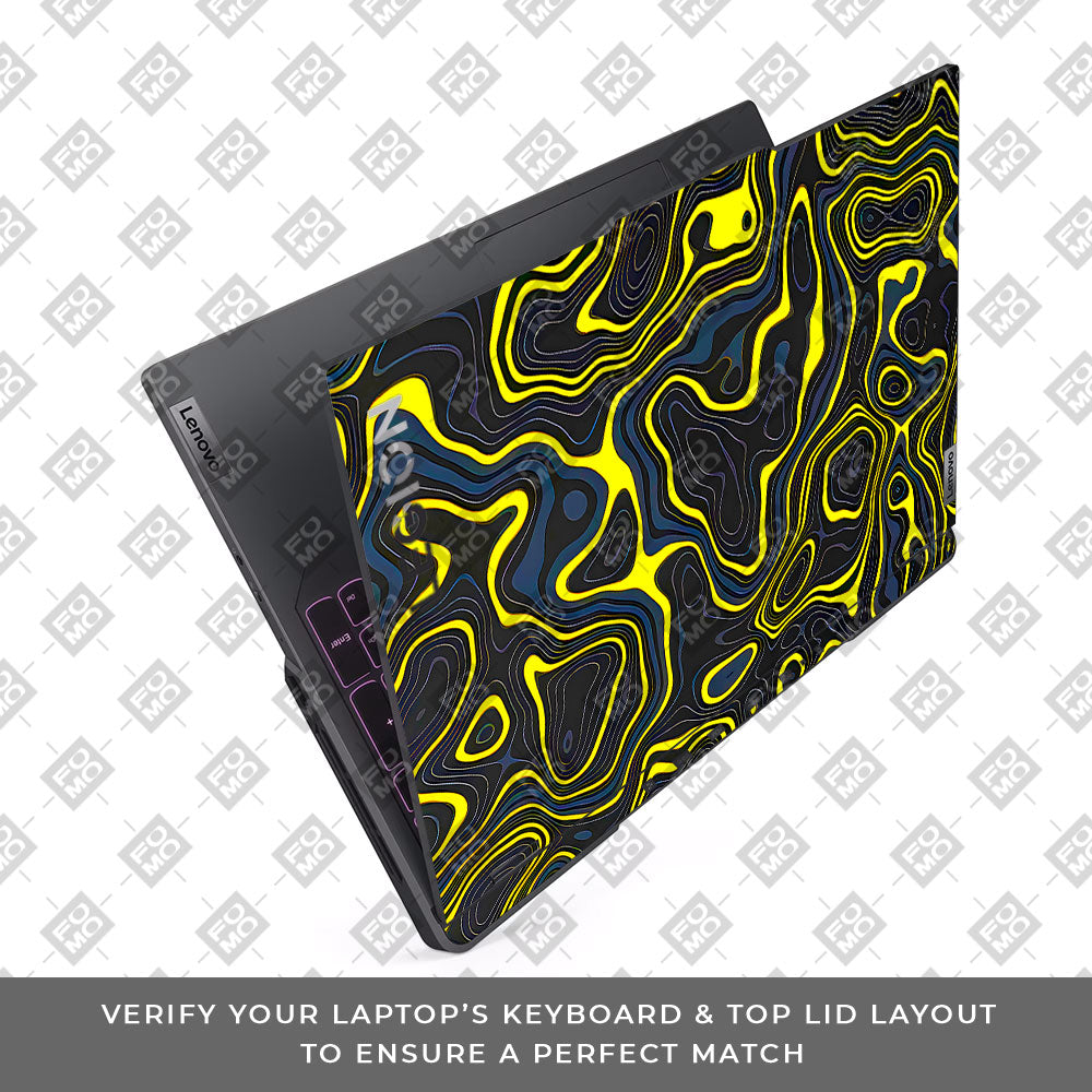 Neon Lava Contours Lenovo Legion 5 Pro 16IRX8 and 16IRX9 Laptop Skin