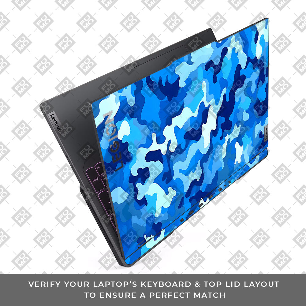 Arctic Blue Camo Pattern Lenovo Legion 5 Pro 16IRX8 and 16IRX9 Laptop Skin