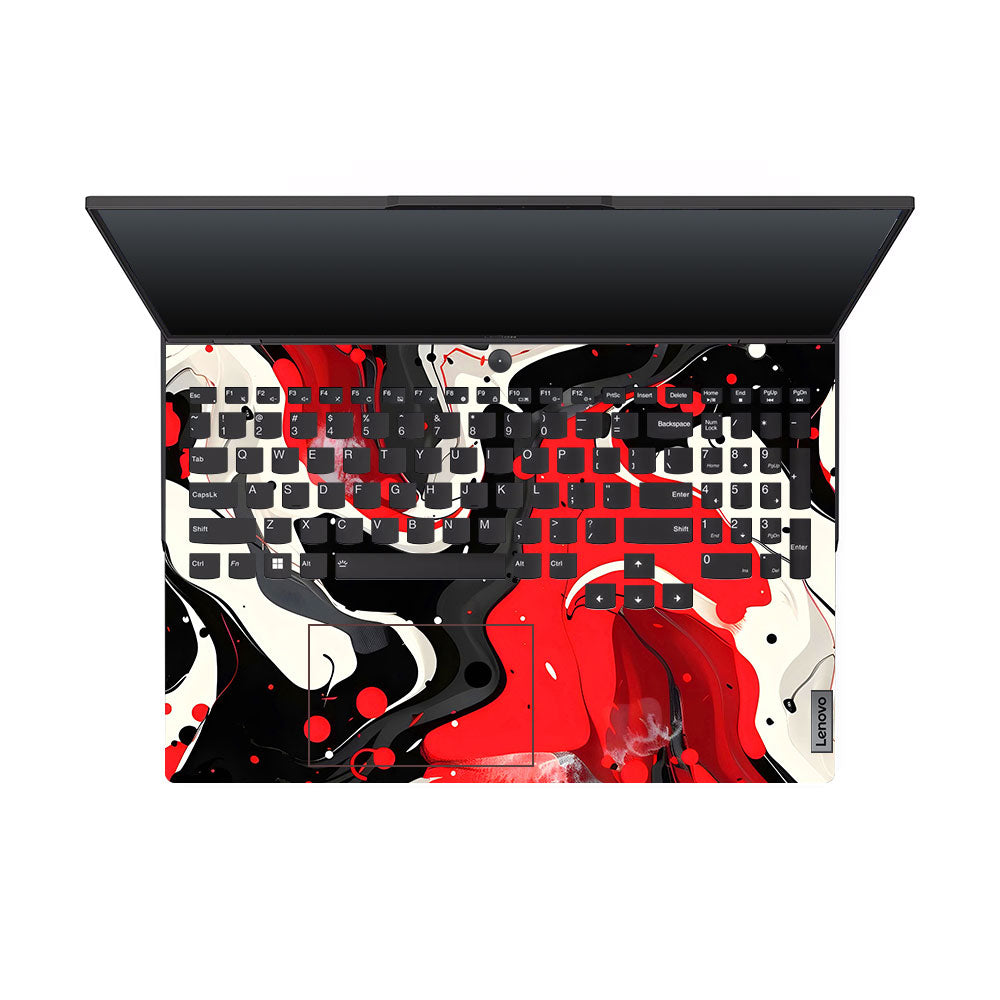 Red and White Paint Swirls Lenovo Legion 5 Pro 16IRX8 and 16IRX9 Laptop Skin