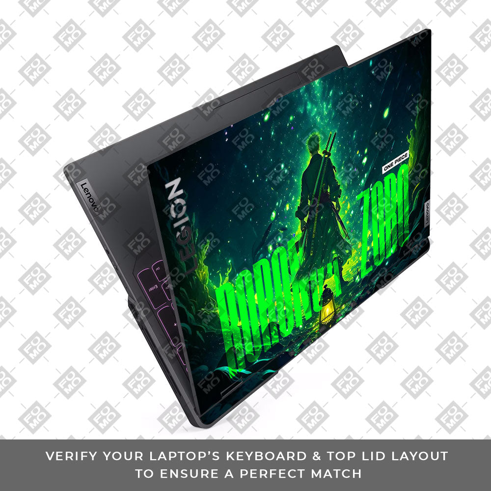 Roronoa Zoro Green Fury Lenovo Legion 5 Pro 16IRX8 and 16IRX9 Laptop Skin