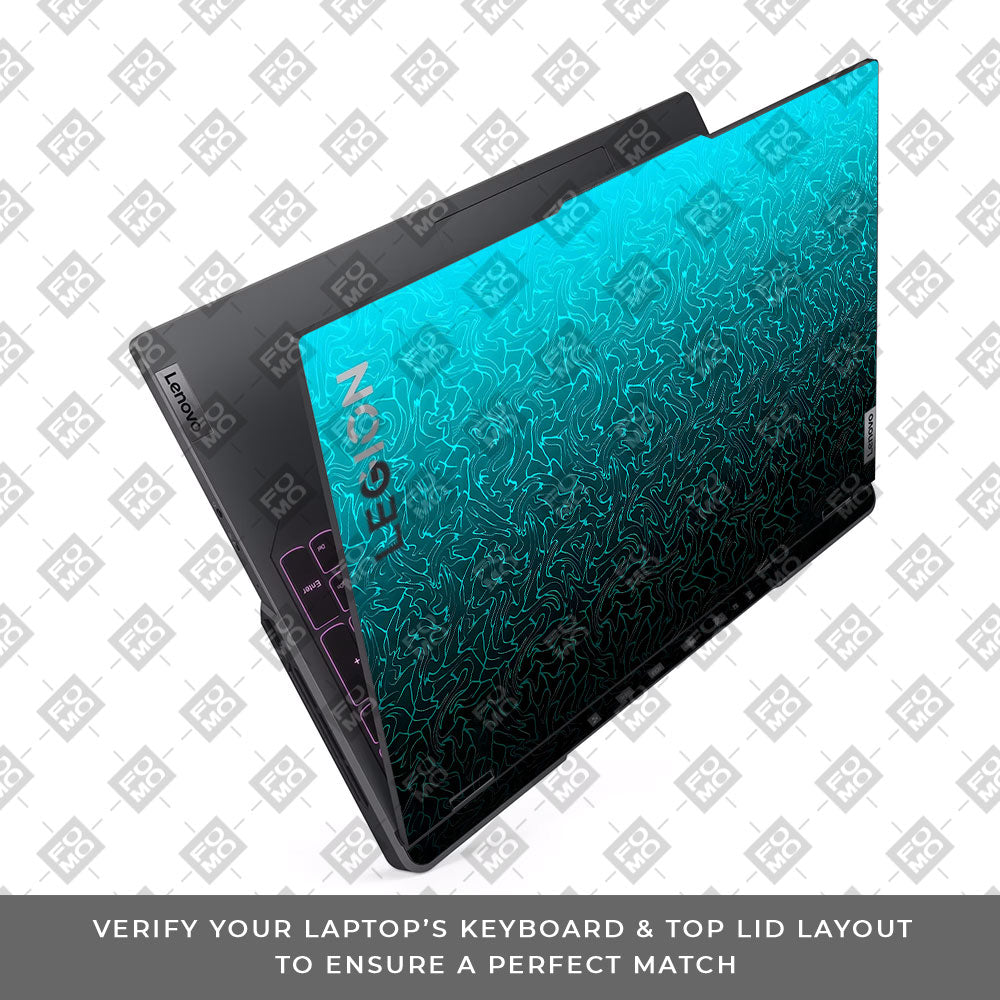 Cyan Blue to Black Lenovo Legion 5 Pro 16IRX8 and 16IRX9 Laptop Skin