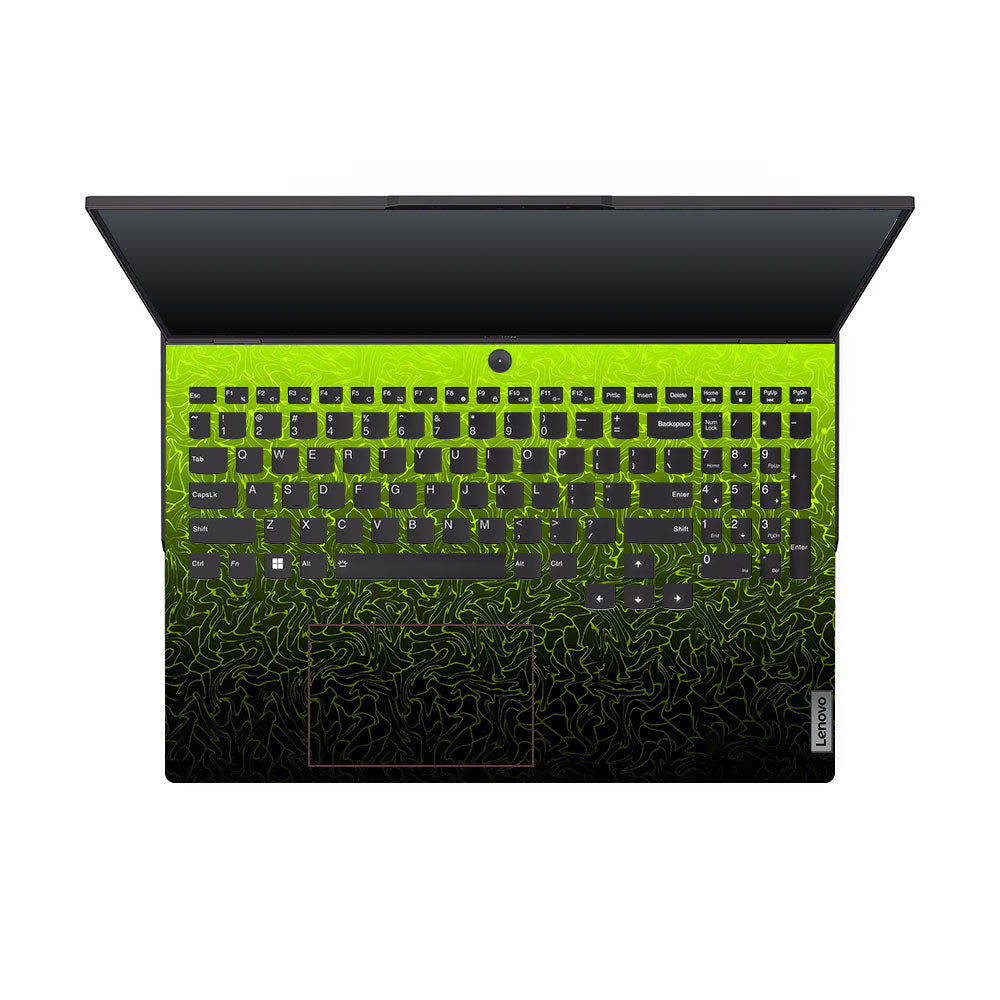 Lime Yellow to Black Gradient Lenovo Legion 5 Pro 16IRX8 and 16IRX9 Laptop Skin