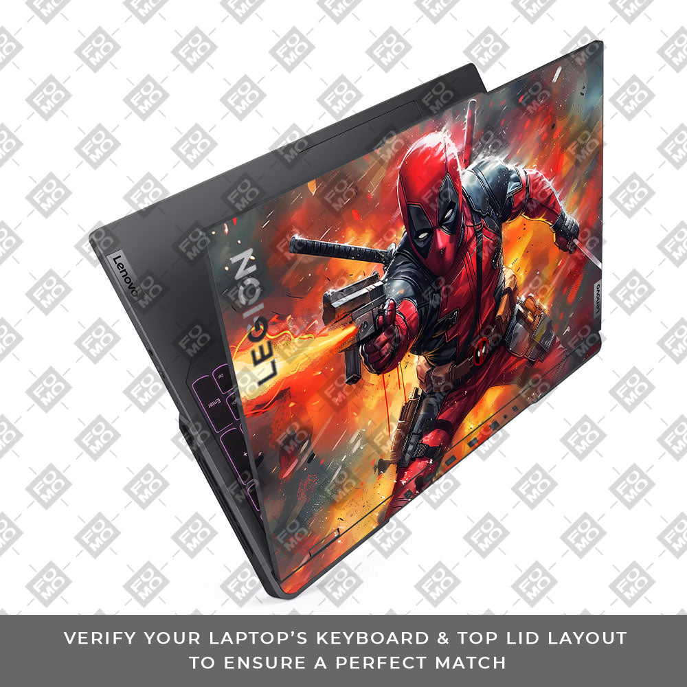 Deadpool in Action Lenovo Legion 5 Pro 16IRX8 and 16IRX9 Laptop Skin