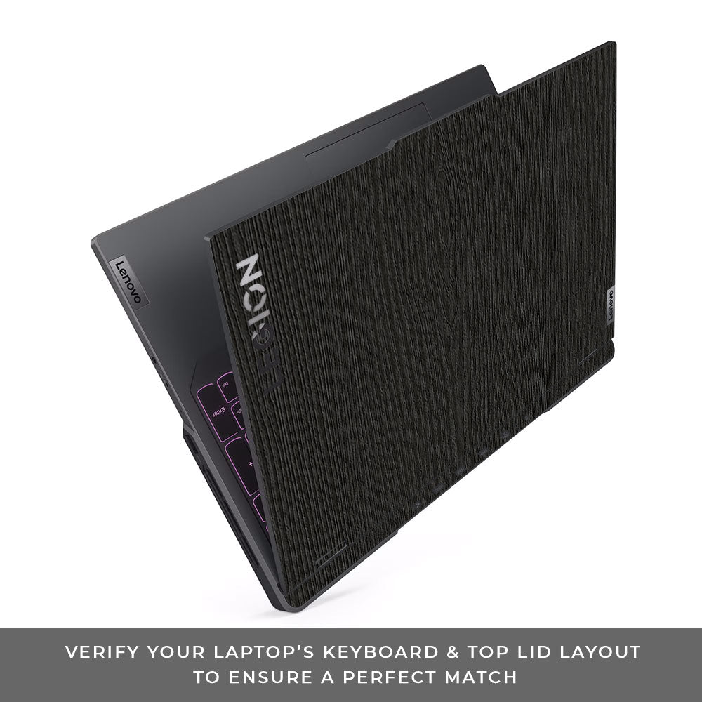 Textured Black Wood Lenovo Legion 5 Pro 16IRX8 and 16IRX9 Laptop Skin