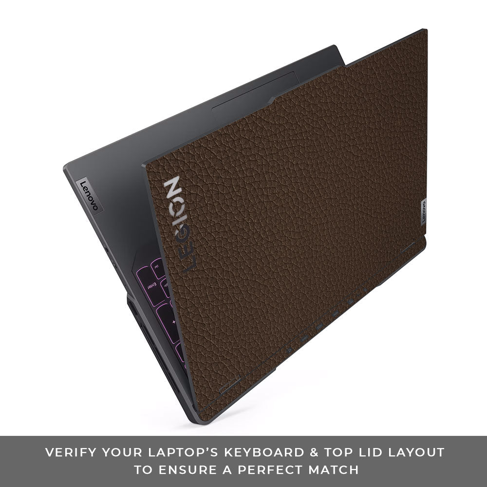 Textured Brown Leather Lenovo Legion 5 Pro 16IRX8 and 16IRX9 Laptop Skin