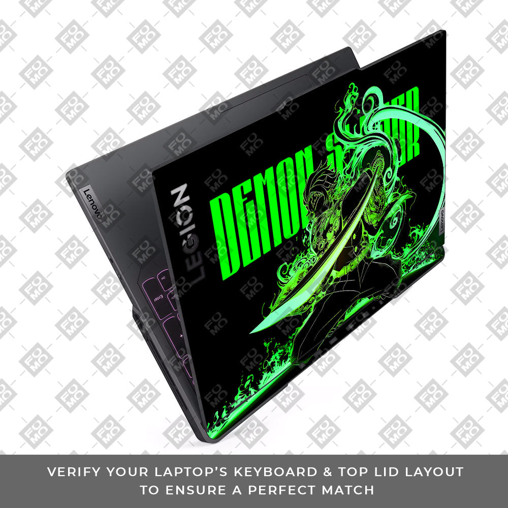Tanjiro Green Flame Dance Lenovo Legion 5 Pro 16IRX8 and 16IRX9 Laptop Skin