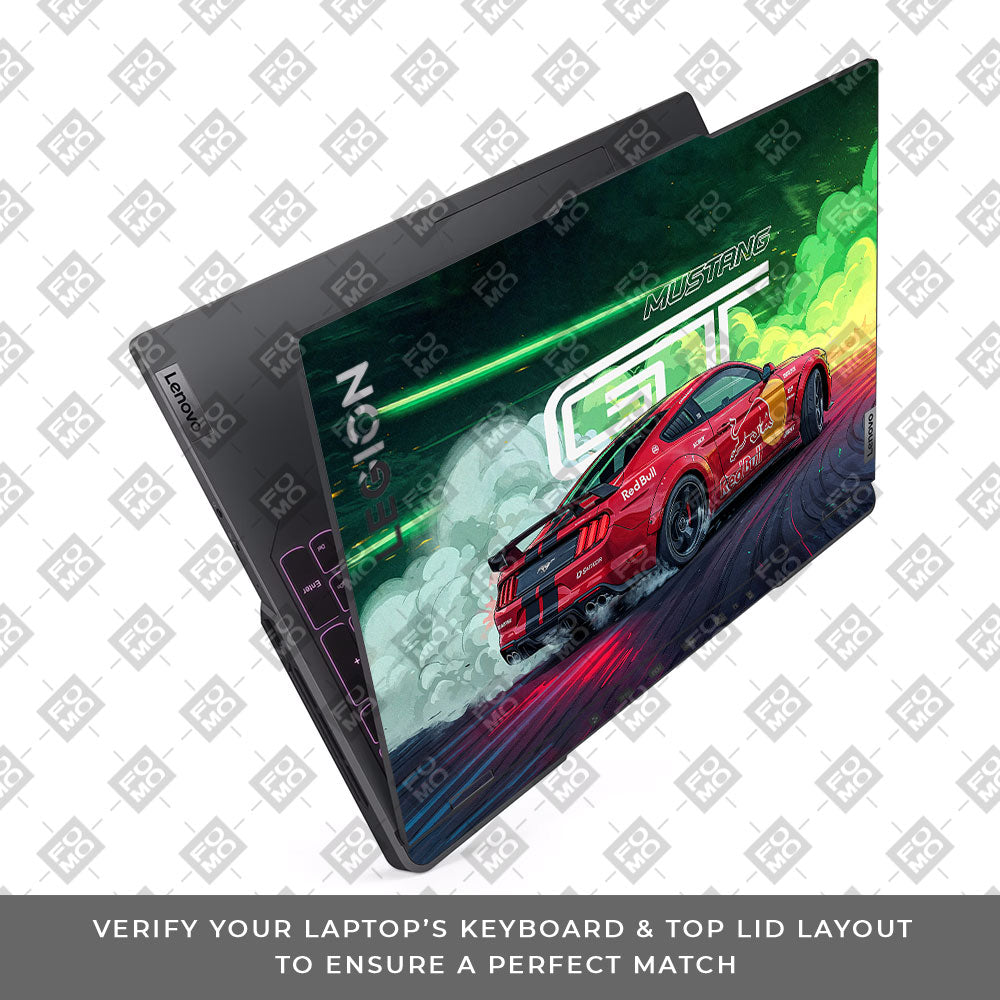 Mustang GT Red Bull Drift Beast Lenovo Legion 5 Pro 16IRX8 and 16IRX9 Laptop Skin