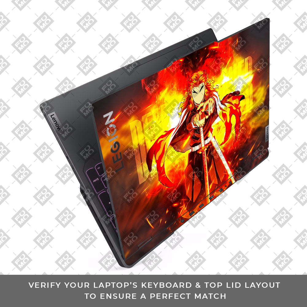 Flame Hashira Rengoku Lenovo Legion 5 Pro 16IRX8 and 16IRX9 Laptop Skin