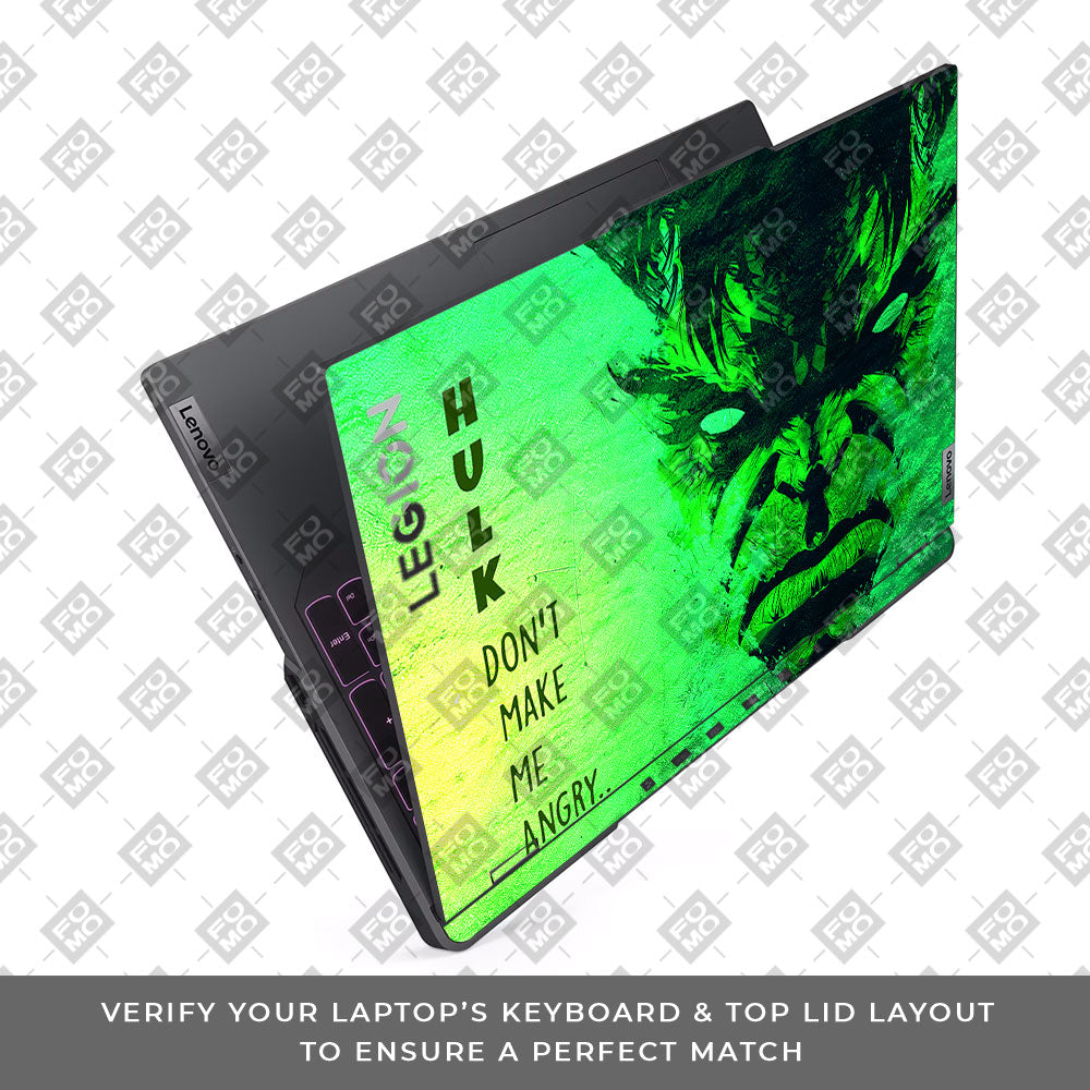 Hulk Don't Make Me Angry Lenovo Legion 5 Pro 16IRX8 and 16IRX9 Laptop Skin