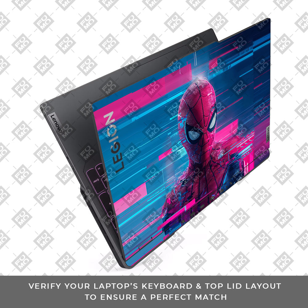 Glitch Spider Neon Web Lenovo Legion 5 Pro 16IRX8 and 16IRX9 Laptop Skin