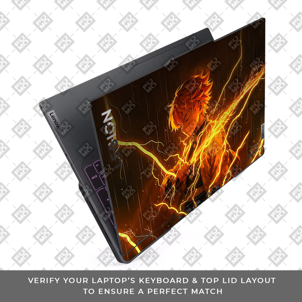 Thunder Soul Lightning Zenitsu Lenovo Legion 5 Pro 16IRX8 and 16IRX9 Laptop Skin