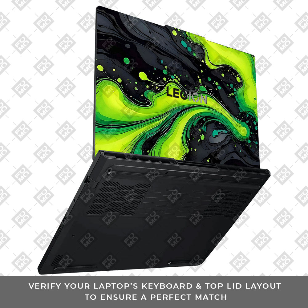 Neon Green Paint Swirls Lenovo Legion Pro 5 16ADR10 Laptop Skin