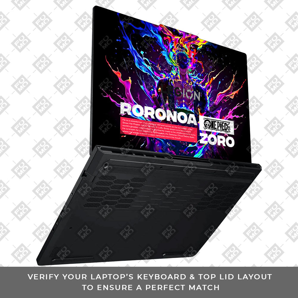 Zoro with Neon Flames Lenovo Legion Pro 5 16ADR10 Laptop Skin