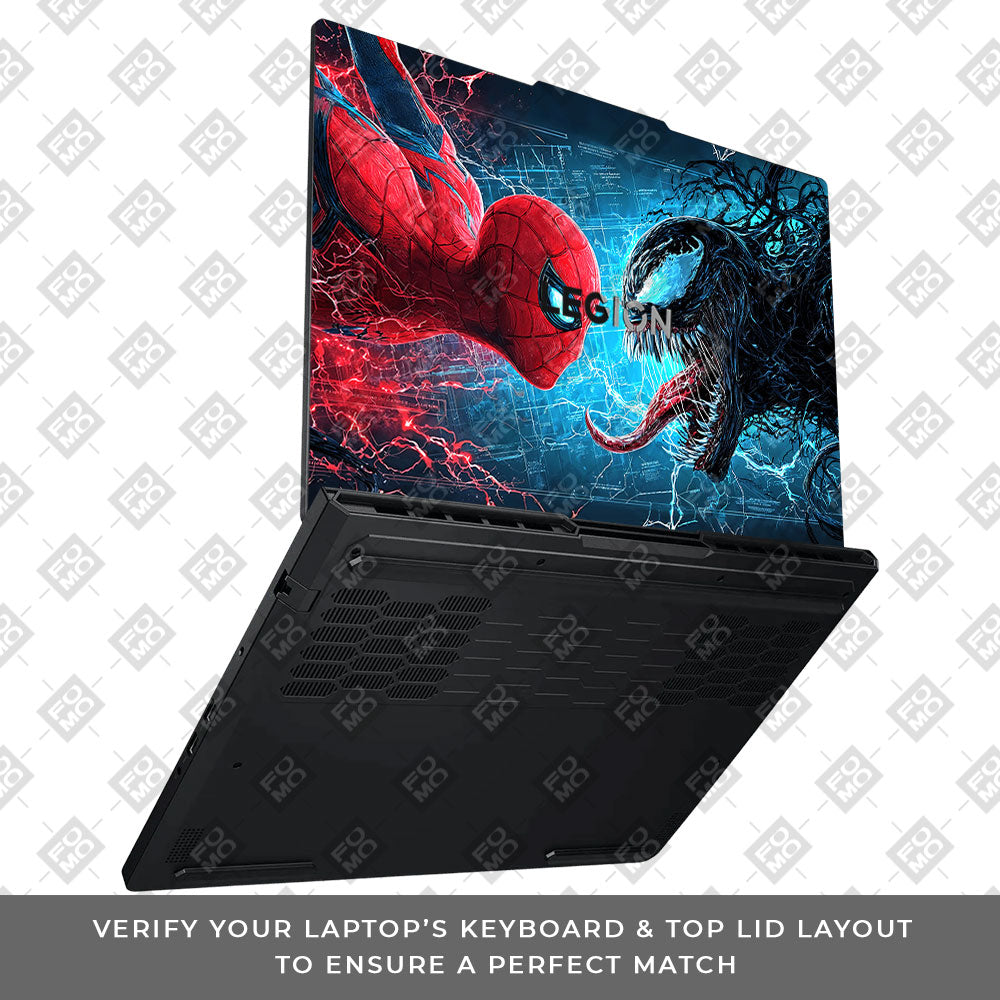 Spiderman vs Venom Showdown Lenovo Legion Pro 5 16ADR10 3D Laptop Skin