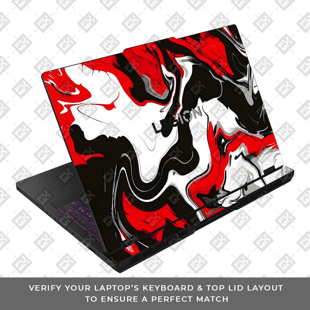 Red and White Marble Lenovo Legion Pro 5 16AFR10 Laptop Skin