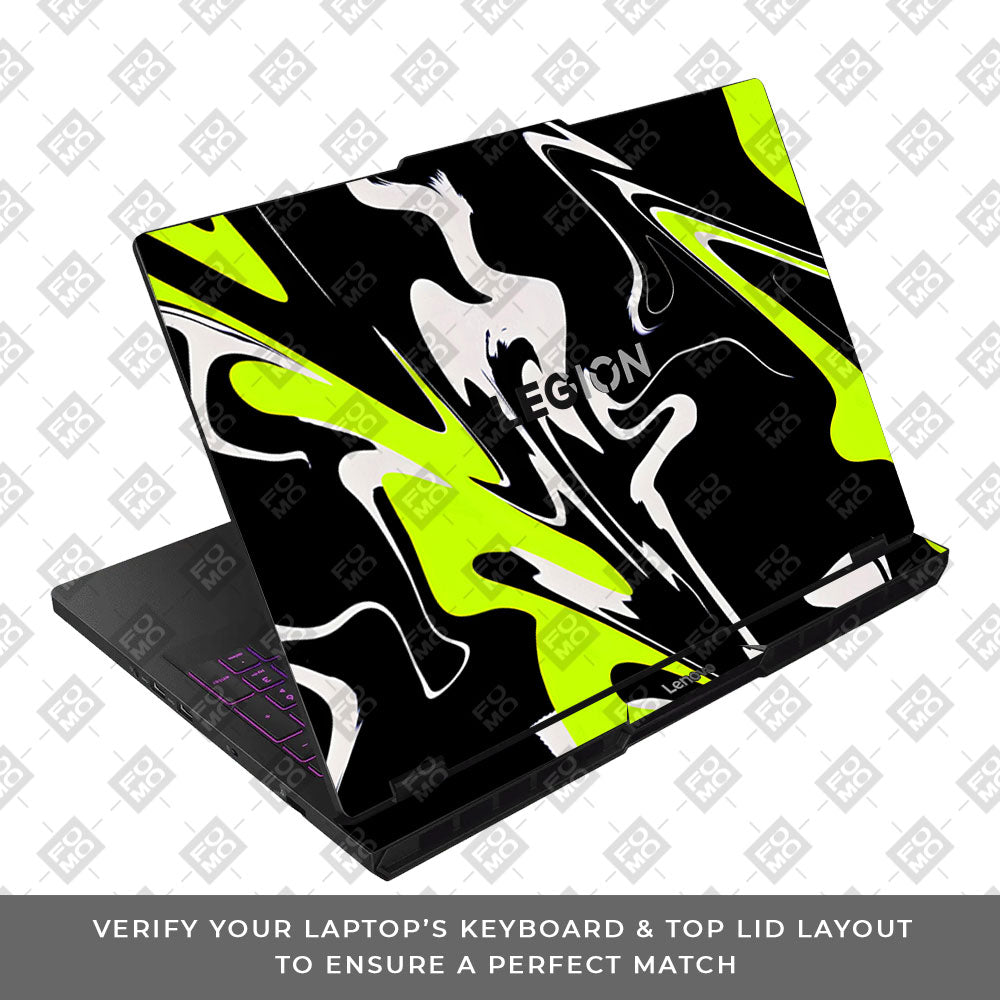 Neon Green and Black Patterns Lenovo Legion Pro 5 16AFR10 Laptop Skin