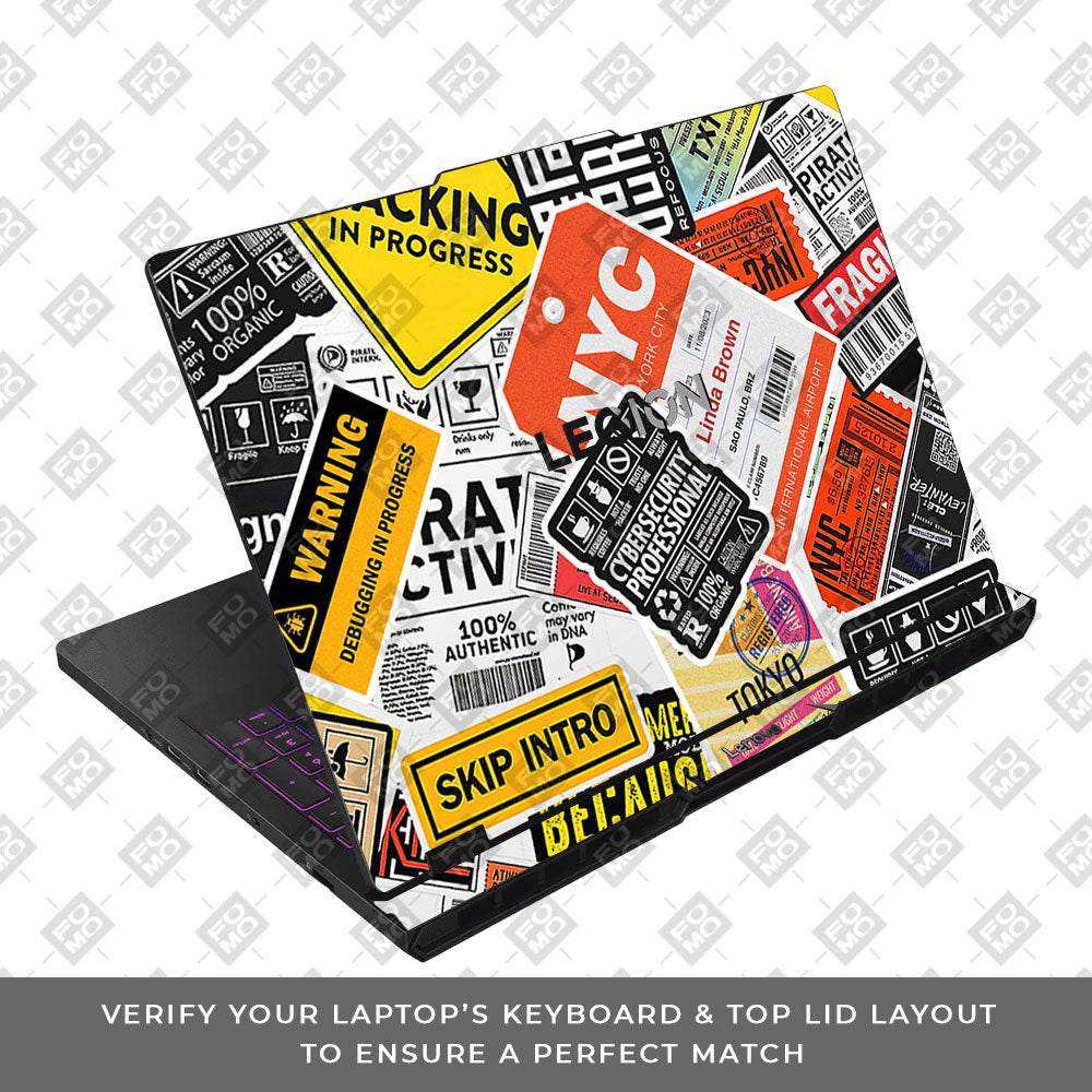 Tech Aesthetic Sticker Collage Lenovo Legion Pro 5 16AFR10 Laptop Skin