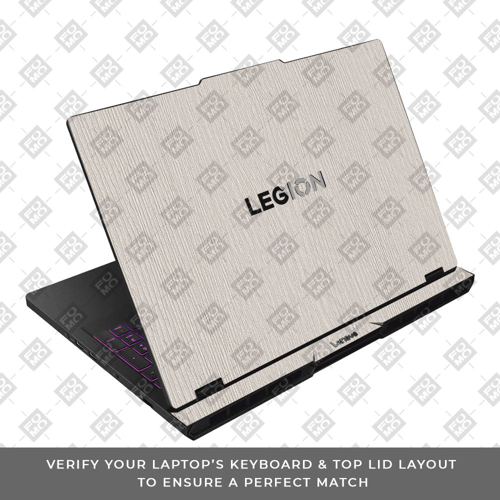 Textured White Wood Lenovo Legion Pro 5 16AFR10 Laptop Skin