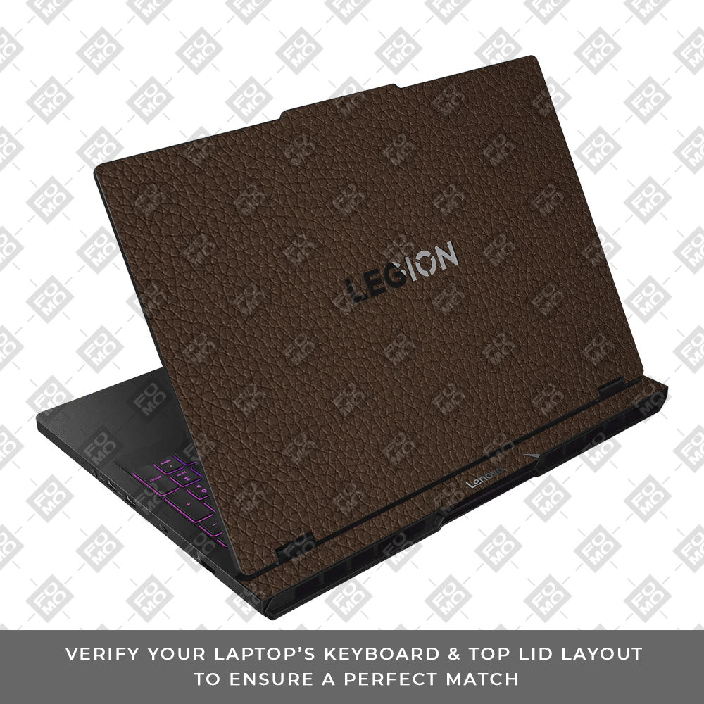 Textured Brown Leather Lenovo Legion Pro 5 16AFR10 Laptop Skin