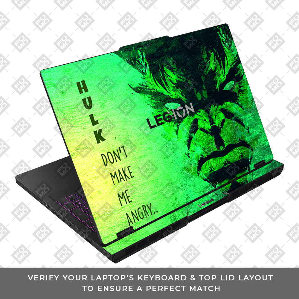 Hulk Don't Make Me Angry Lenovo Legion Pro 5 16AFR10 Laptop Skin