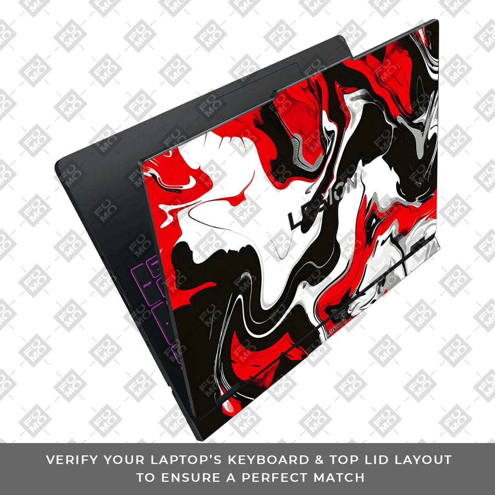 Red and White Marble Lenovo Legion Pro 5 16IAX10 Laptop Skin