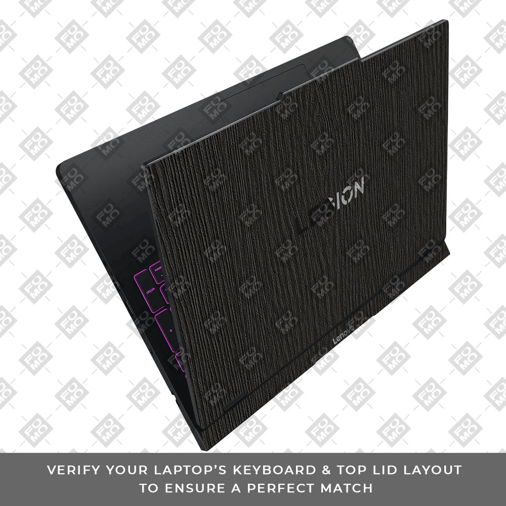 Textured Black Wood Lenovo Legion Pro 5 16IAX10 Laptop Skin