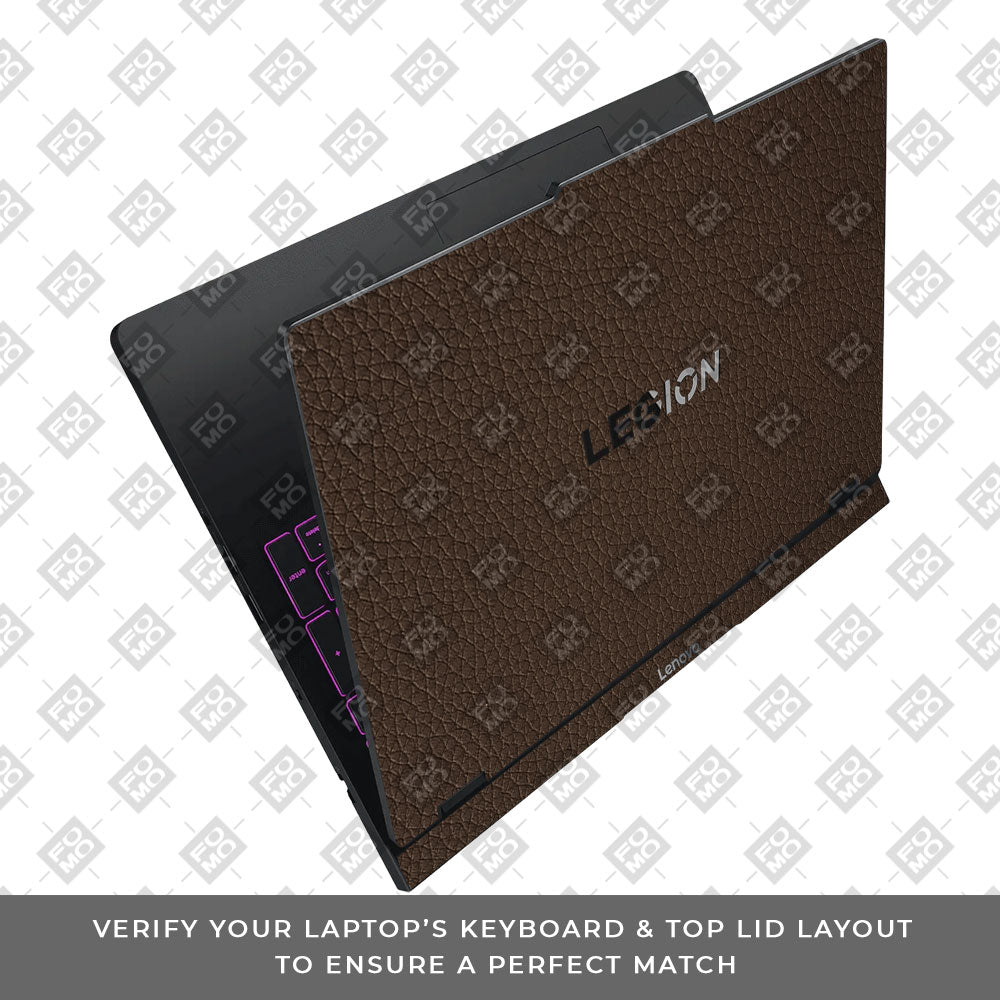 Textured Brown Leather Lenovo Legion Pro 5 16IAX10 Laptop Skin