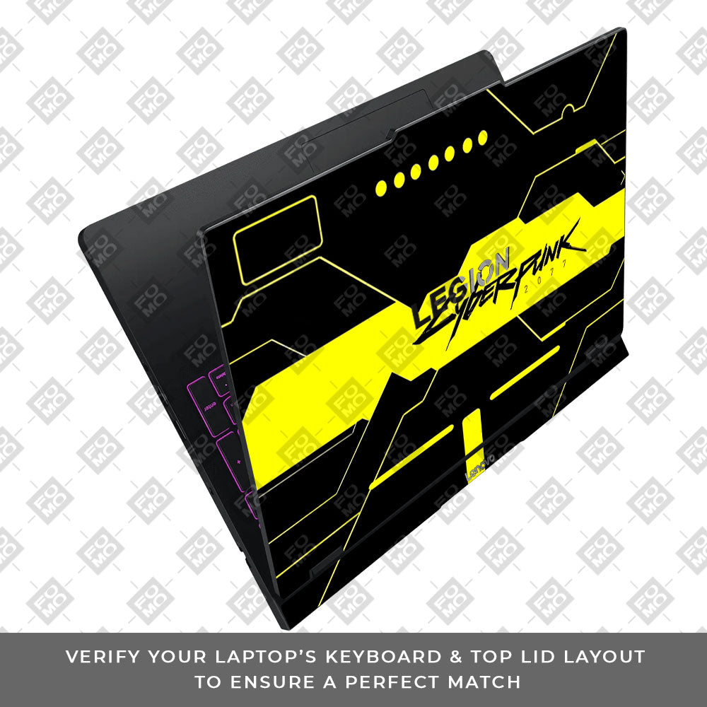 Cyberpunk Yellowline Grid Lenovo Legion Pro 5 16IAX10 Laptop Skin
