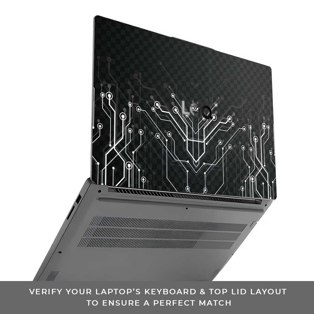 Black Digital Circuit Lenovo LOQ Essential 15IAX9E Laptop Skin
