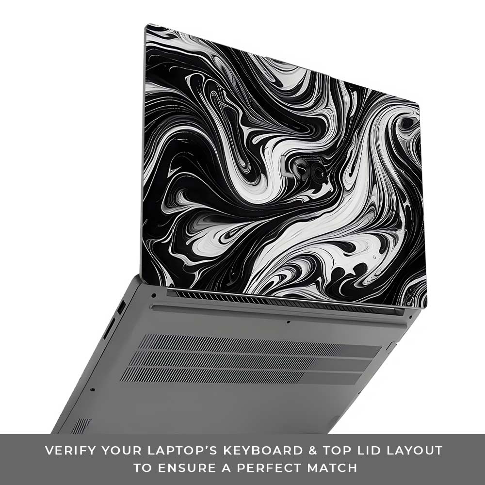 Black and White Marble Lenovo LOQ Essential 15IAX9E Laptop Skin