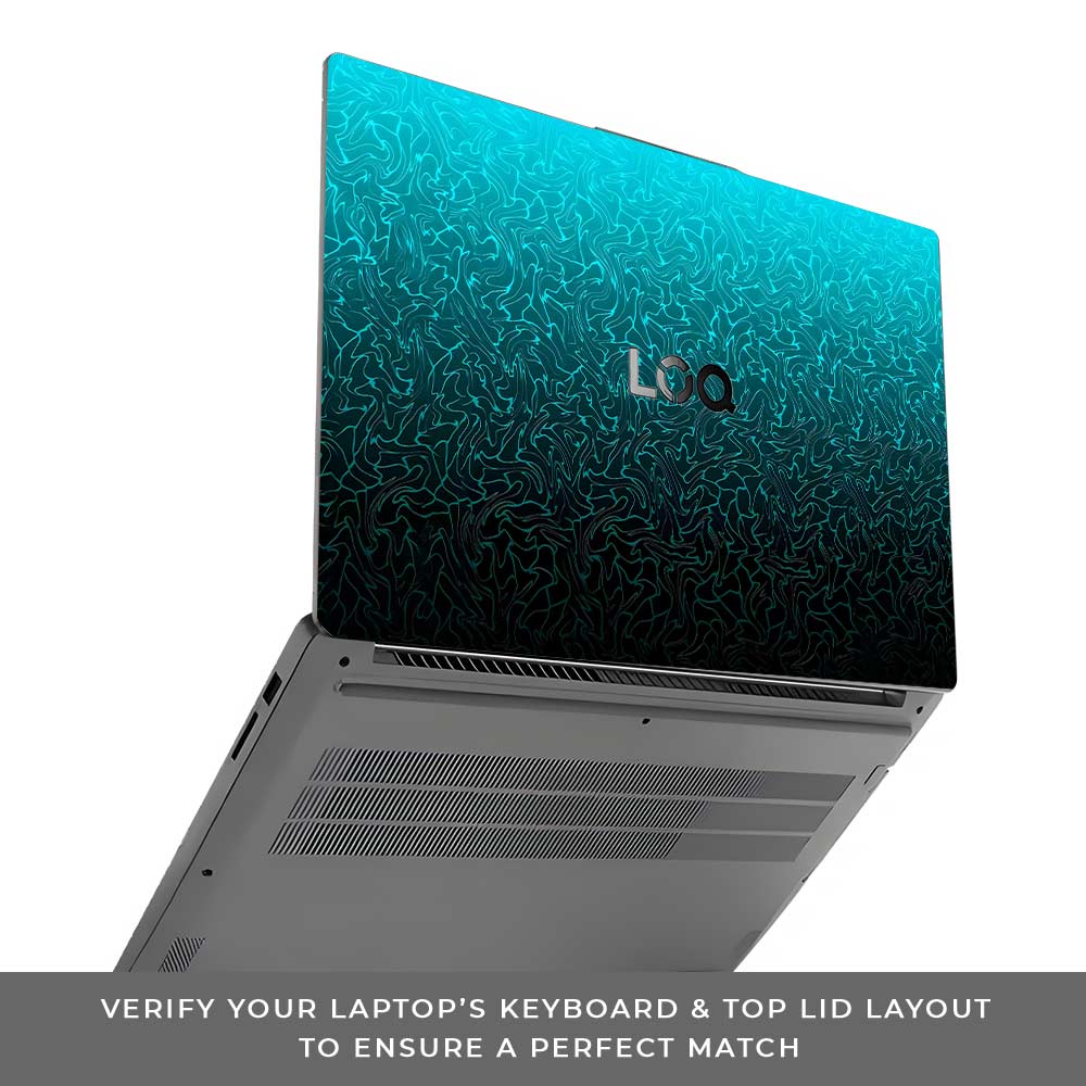 Cyan Blue to Black Lenovo LOQ Essential 15IAX9E Laptop Skin