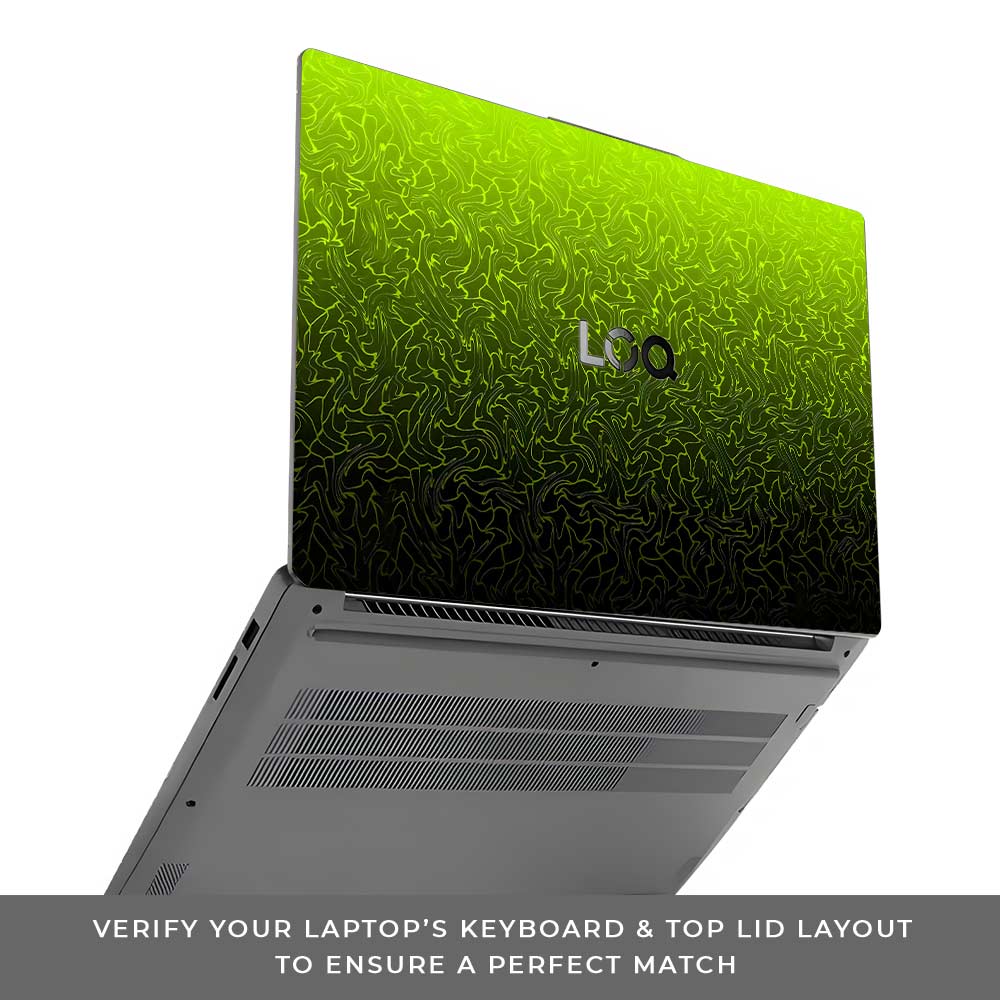 Lime Yellow to Black Gradient Lenovo LOQ Essential 15IAX9E Laptop Skin