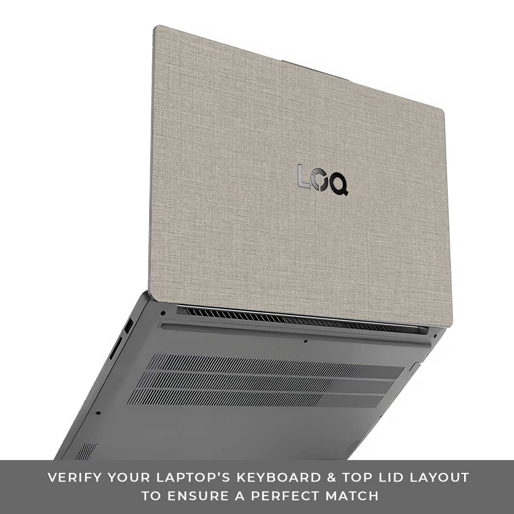 Textured Fabric Grey Lenovo LOQ Essential 15IAX9E Laptop Skin