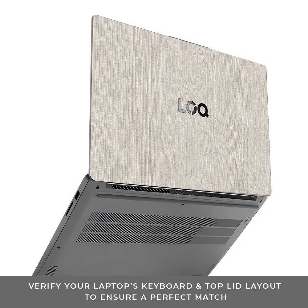 Textured White Wood Lenovo LOQ Essential 15IAX9E Laptop Skin