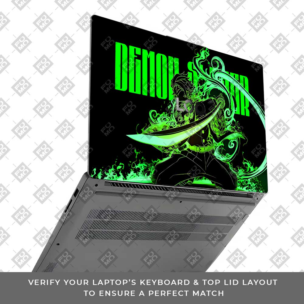 Tanjiro Green Flame Dance Lenovo LOQ Essential 15IAX9E 3D Laptop Skin