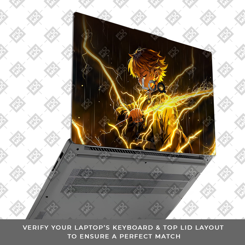 Thunder Soul Lightning Zenitsu Lenovo LOQ Essential 15IAX9E 3D Laptop Skin