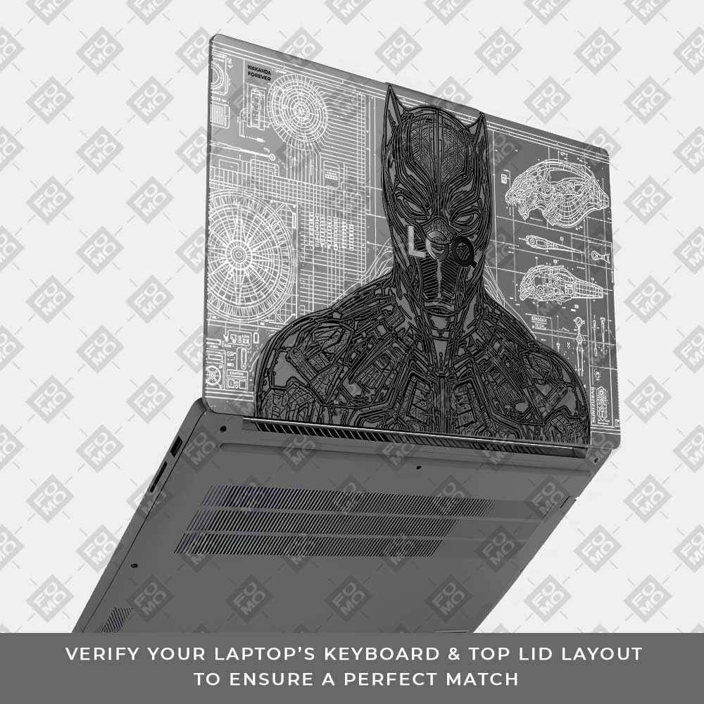 Transparent Black Panther Techshell Lenovo LOQ Essential 15IAX9E Laptop Skin