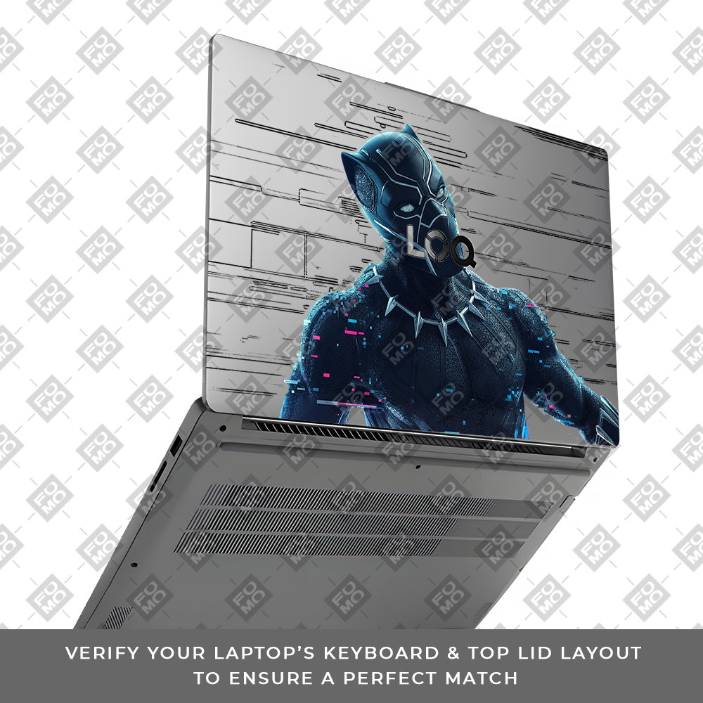 Transparent Glitchborne Panther Lenovo LOQ Essential 15IAX9E Laptop Skin