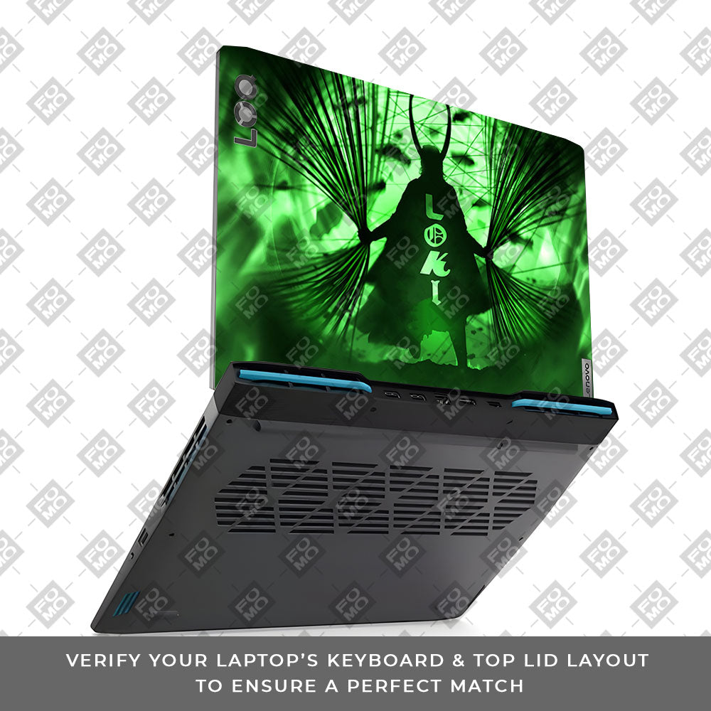 Loki's Green Aura Lenovo LOQ 2023 15IRH8, 15APH8 Laptop Skin