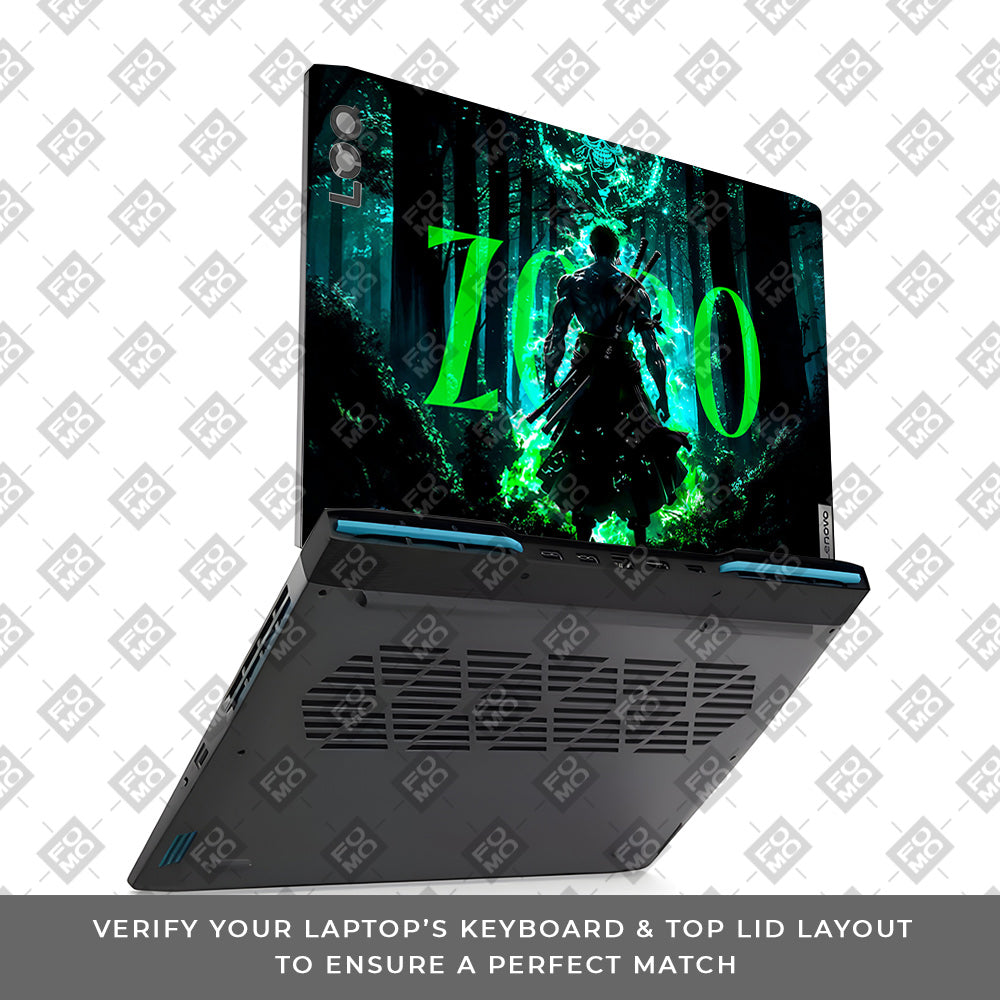 Zoro Green Aura Lenovo LOQ 2023 15IRH8, 15APH8 Laptop Skin