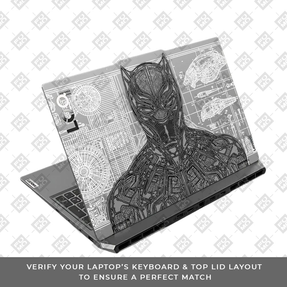 Transparent Black Panther Techshell Lenovo LOQ 2024, 2025 Laptop Skin