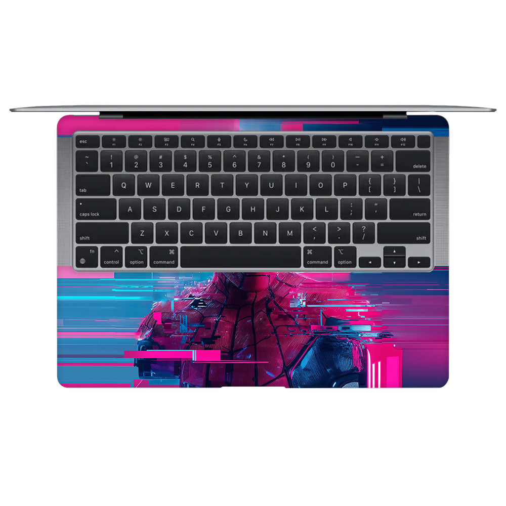 Glitch Spider Neon Web MacBook Air 13 Intel 2020 Laptop Skin