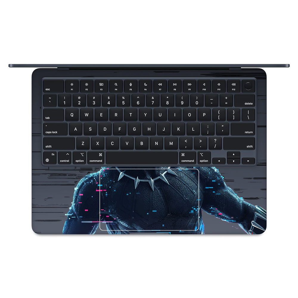 Transparent Glitchborne Panther MacBook Air 13 M3 2024 Laptop Skin