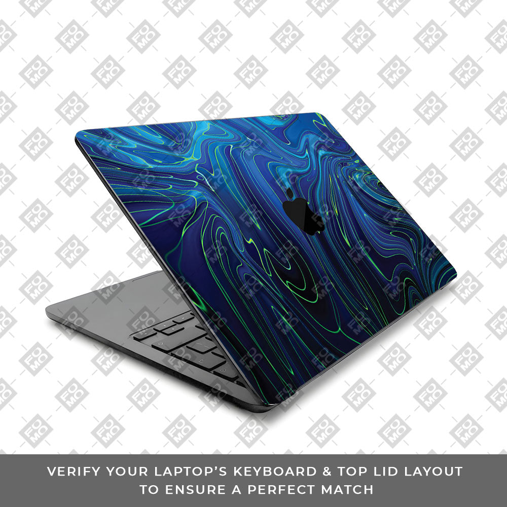 Cobalt Liquid Design MacBook Air 13 M5 2026 Laptop Skin