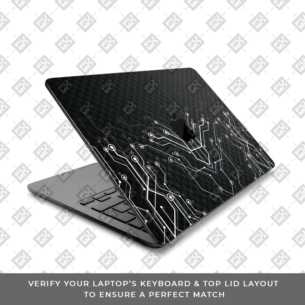 Black Digital Circuit MacBook Air 15 M5 2026 Laptop Skin