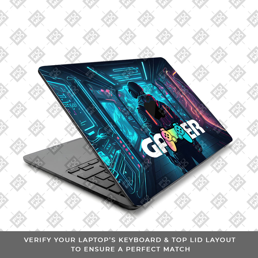 Gamer in Glowing Background MacBook Air 13 M5 2026 Laptop Skin