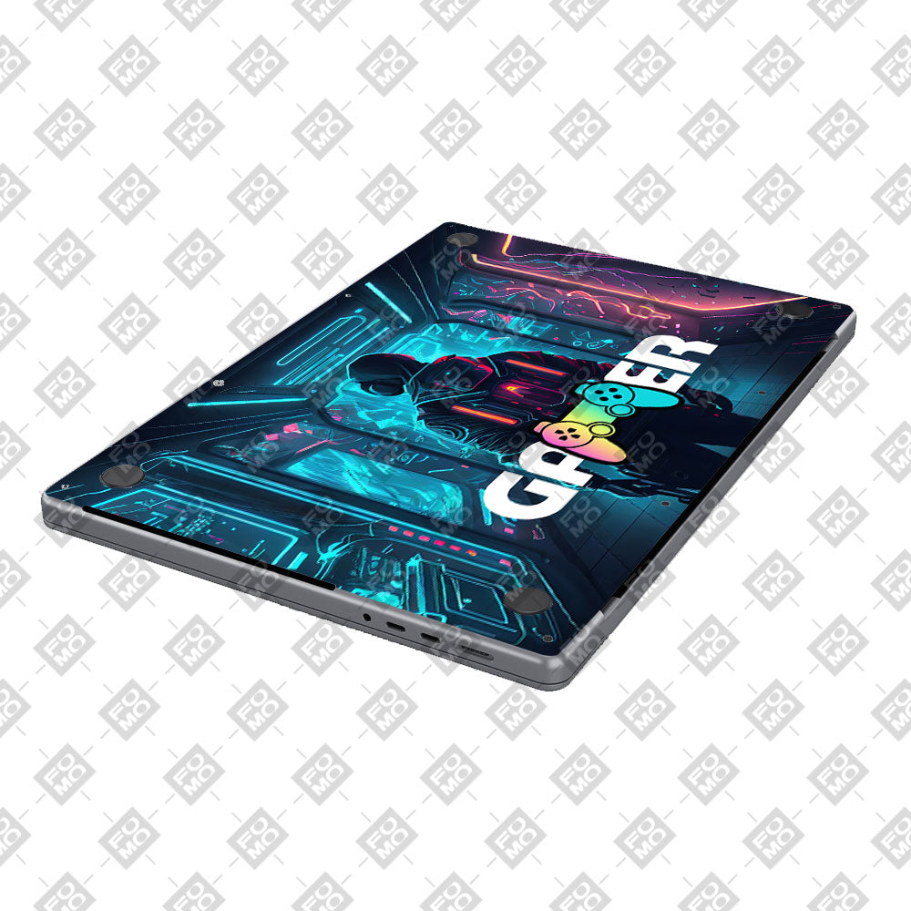 Gamer in Glowing Background MacBook Air 13 M5 2026 Laptop Skin