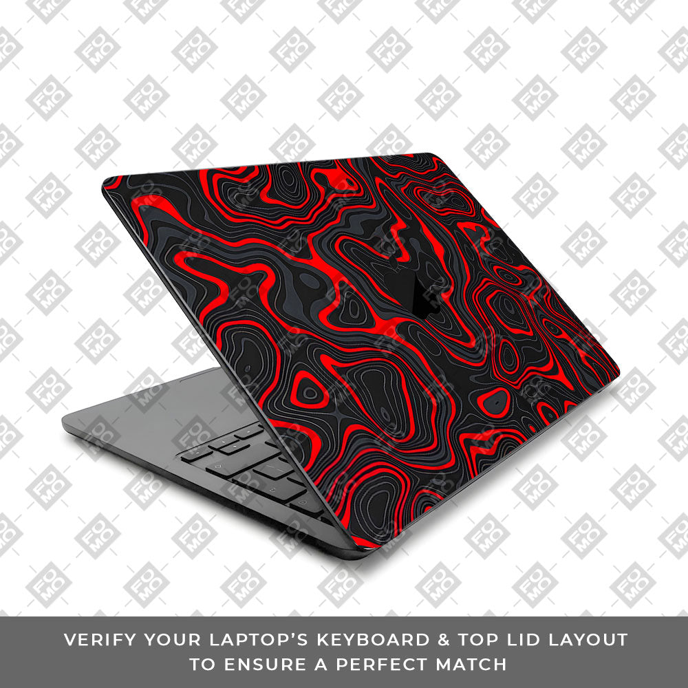 Crimson Waves MacBook Air 13 M5 2026 Laptop Skin